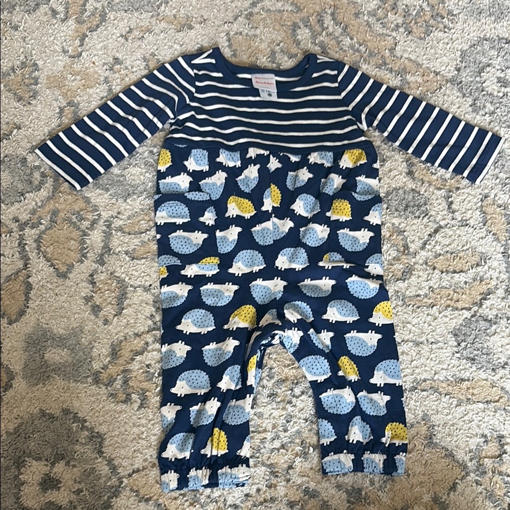 NWOT* Hanna Andersson* Blue and White Stripes with Hedgehogs